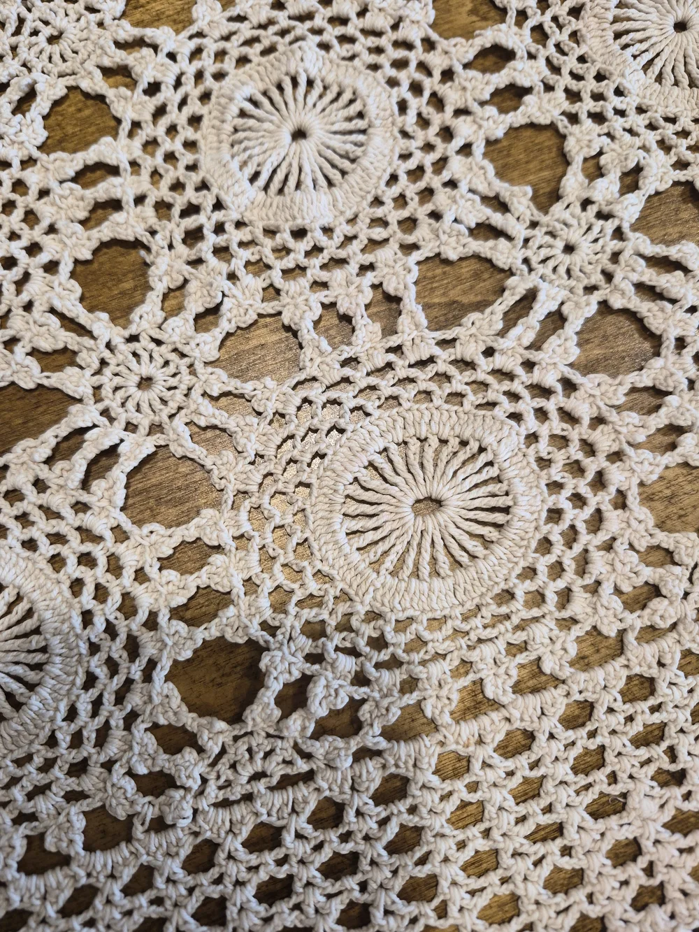 Handmade Crochet Beige Lace Dining Cover